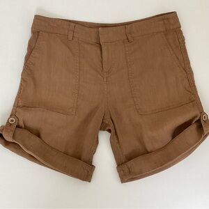 Alice + Olivia Cuffed Cargo Shorts Beige 2